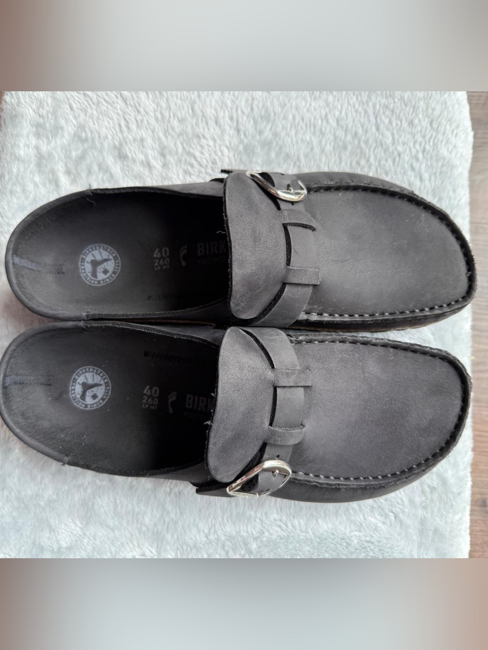 Birkenstock Buckley Black Oiled Leather Clogs